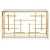 Aralia White Marble Top Console Table With Gold Metal Frame