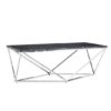Armenia Faux Marble Coffee Table In Black And Chrome