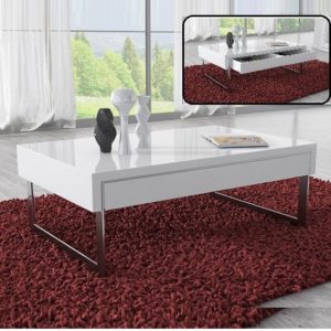 Casa High Gloss Coffee Table With 1 Drawer In White