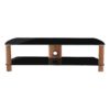 Clevedon Large LCD TV Stand In Black Glass And Walnut