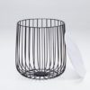 Exwick Small Black Frame Cage Coffee Table With Marble Top