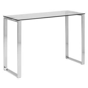 Kennesaw Clear Glass Console Table With Chrome Frame