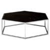 Markeb Hexagonal Black Marble Coffee Table With Silver Frame