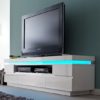 Odessa White High Gloss TV Stand With 5 Drawers And LED Lights