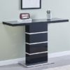 Parini High Gloss Console Table In Black With Glass Top