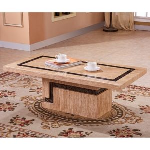 Parra Marble Coffee Table Rectangular In Lacquer