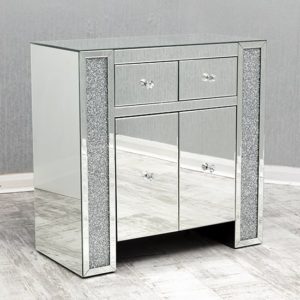 Reyn Crushed Glass Sideboard With 2 Doors And 2 Drawers