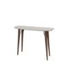 Teramo Console Table In Champagne High Gloss And Metal Legs