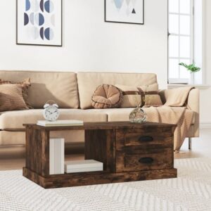 Vance Wooden Coffee Table With 2 Drawers In Smoked Oak