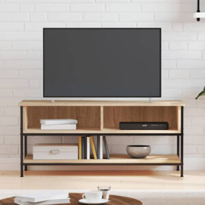 Tacey Wooden TV Stand With 2 Open Shelves In Sonoma Oak