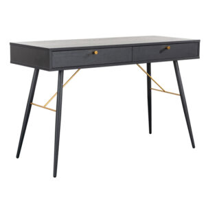 Baiona Wooden Console Table With 2 Drawers In Black Oak