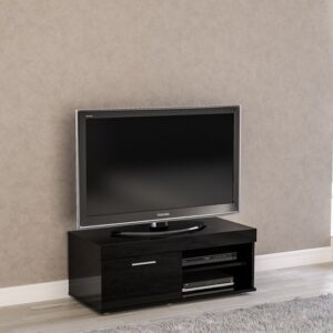 Edged High Gloss TV Stand Small In Black