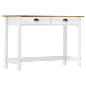 Kendal Wooden Console Table With 2 Drawers In White And Natural