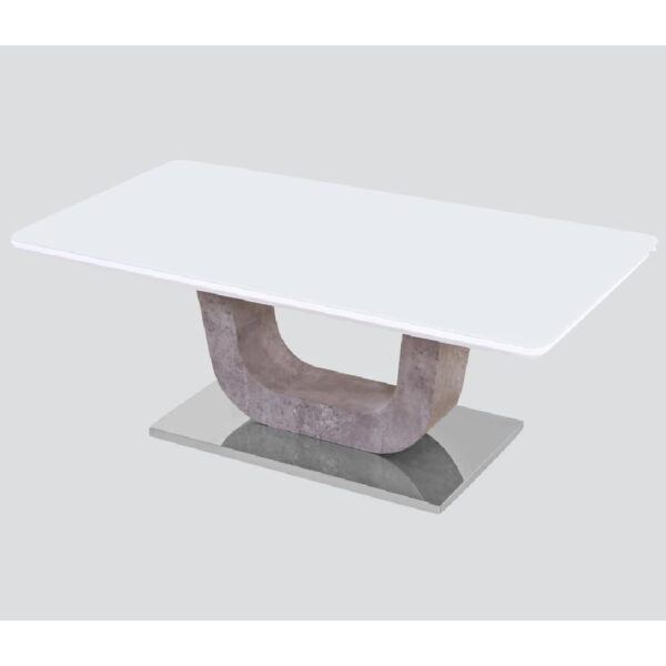 Ceibo Glass Coffee Table In White And Natural Clay