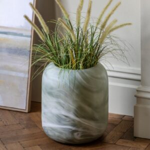 Charlotte Glass Handblown Vase In Sage
