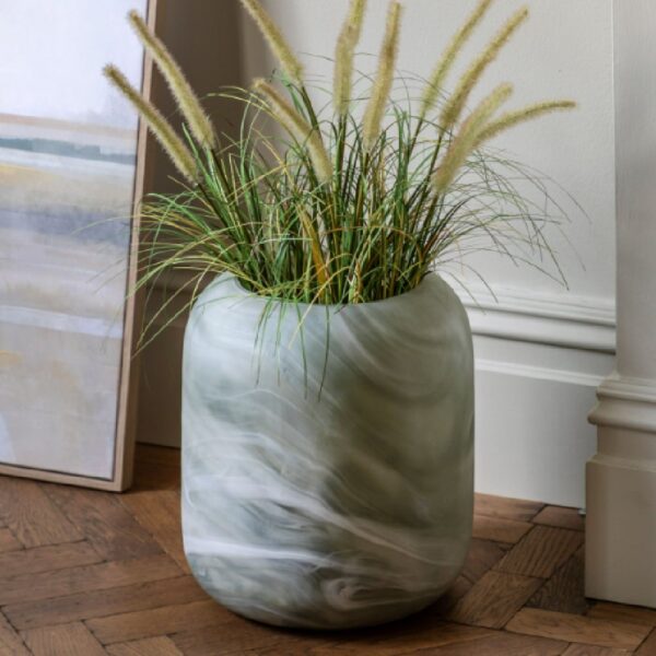 Charlotte Glass Handblown Vase In Sage