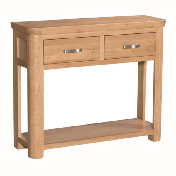 Empire Wooden Console Table With 2 Drawers In Oak