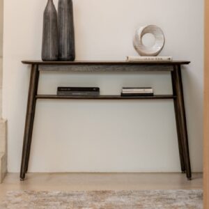 Hervey Wooden Console Table In Smoked