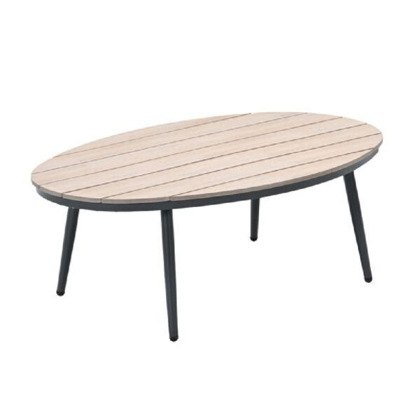 Macy Wooden Garden Oval Coffee Table In Light Oak