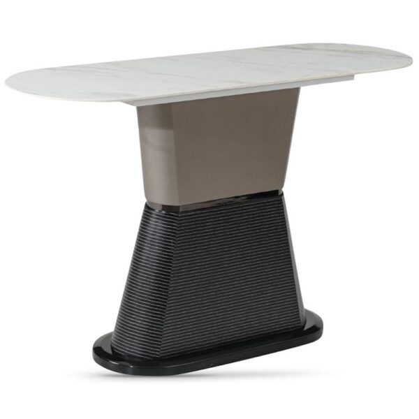 Piran Sintered Stone Console Table With Faux Marble Base In White