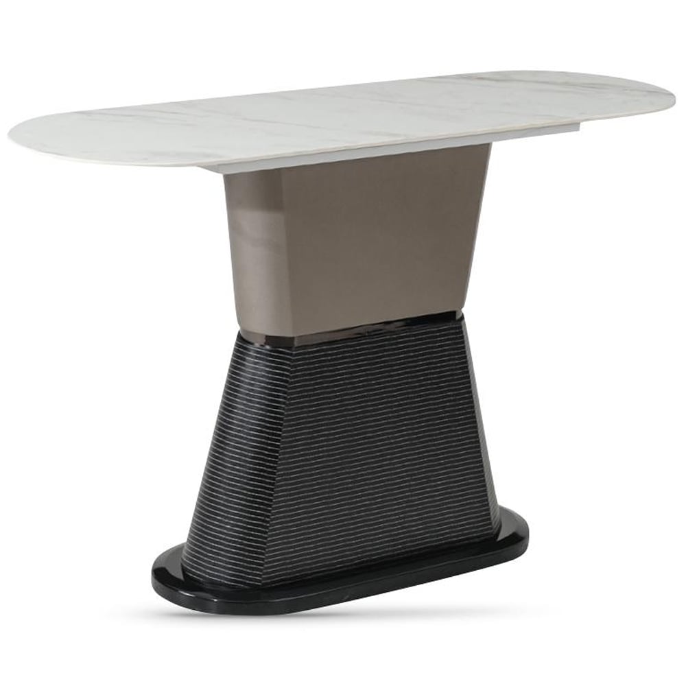 Piran Sintered Stone Console Table With Faux Marble Base In White