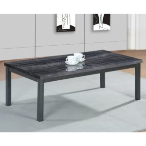 Lore High Gloss Coffee Table In Charcoal Black Marble Effect