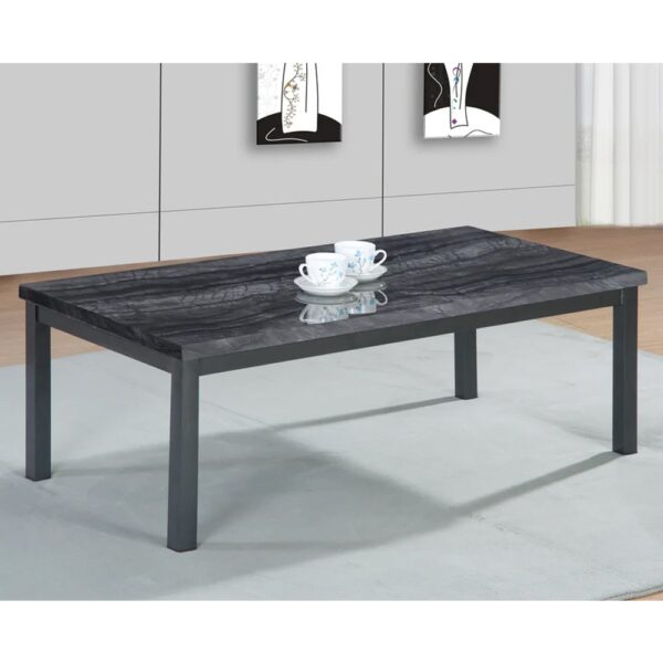 Lore High Gloss Coffee Table In Charcoal Black Marble Effect