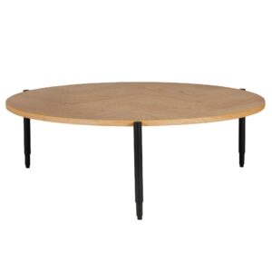 Niles Wooden Coffee Table Round In Natural Oak