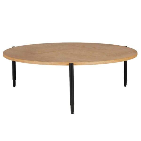 Niles Wooden Coffee Table Round In Natural Oak