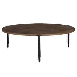 Niles Wooden Coffee Table Round In Smoked Oak