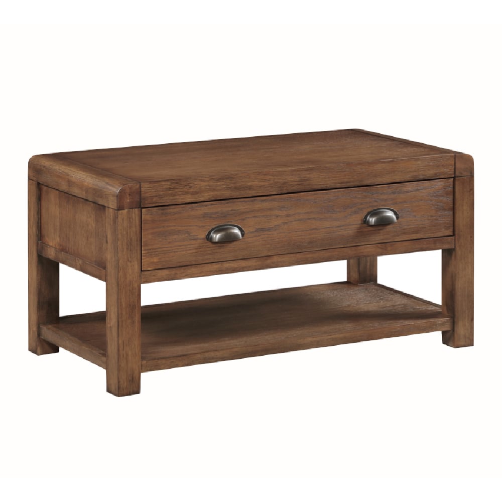 Ontario Wooden Coffee Table With 1 Drawer In Dark Oak