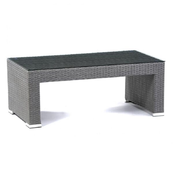 Onyx Glass Top Coffee Table With Rattan Base