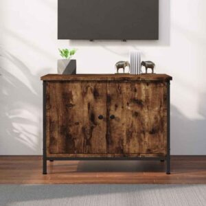 Ramona Wooden TV Stand With 2 Doors – Smoked Oak